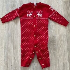 Zoerea Baby Red FairIsle Knit Romper EU Sz 80